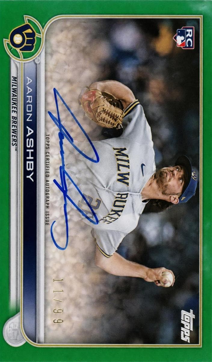 Aaron Ashby 2022 topps Topps Clearly Authentic