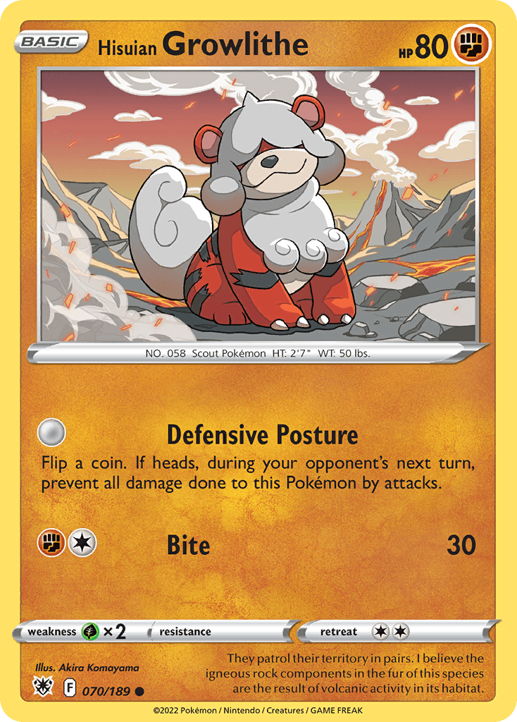 Hisuian Growlithe 2022 Pokemon Astral Radiance