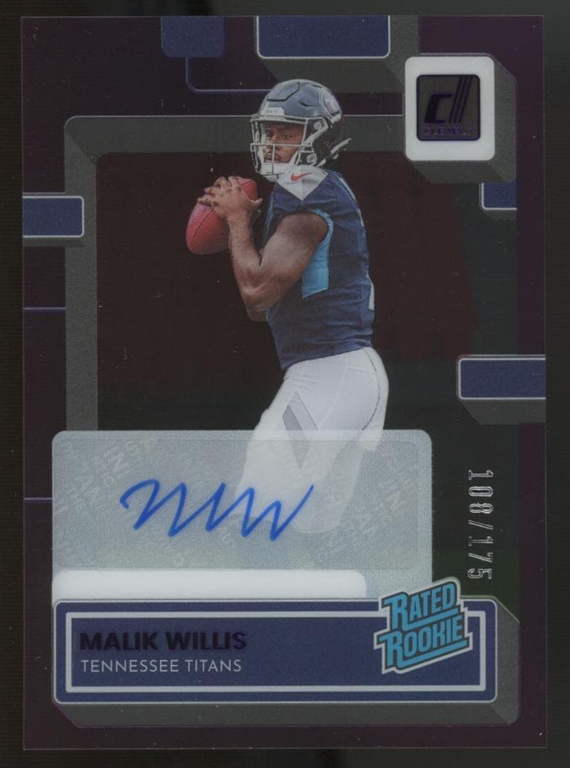 Malik Willis 2022 panini Clearly Donruss