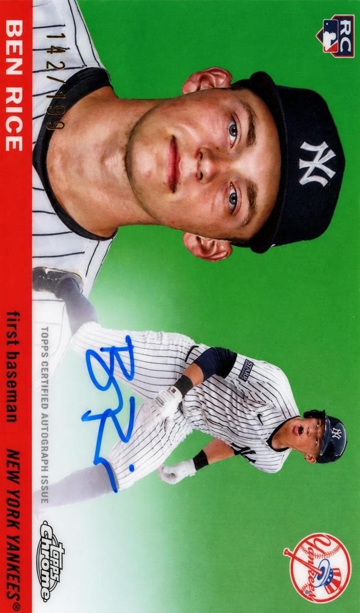 Ben Rice 2025 topps Topps Chrome Platinum