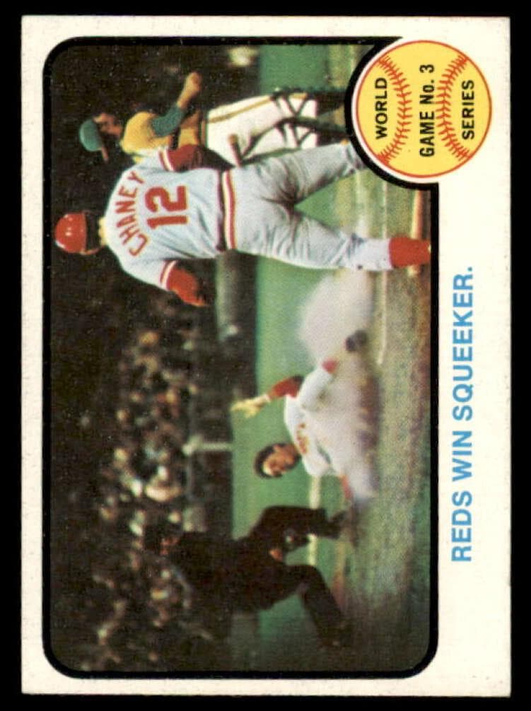 World Series Game No. 3: Reds Win Squeaker 1973 topps Topps