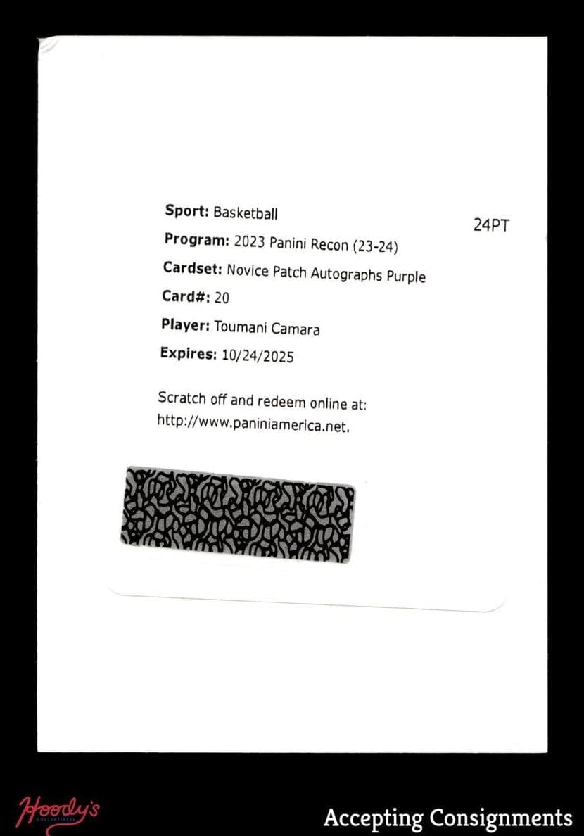 Toumani Camara 2023 panini Recon