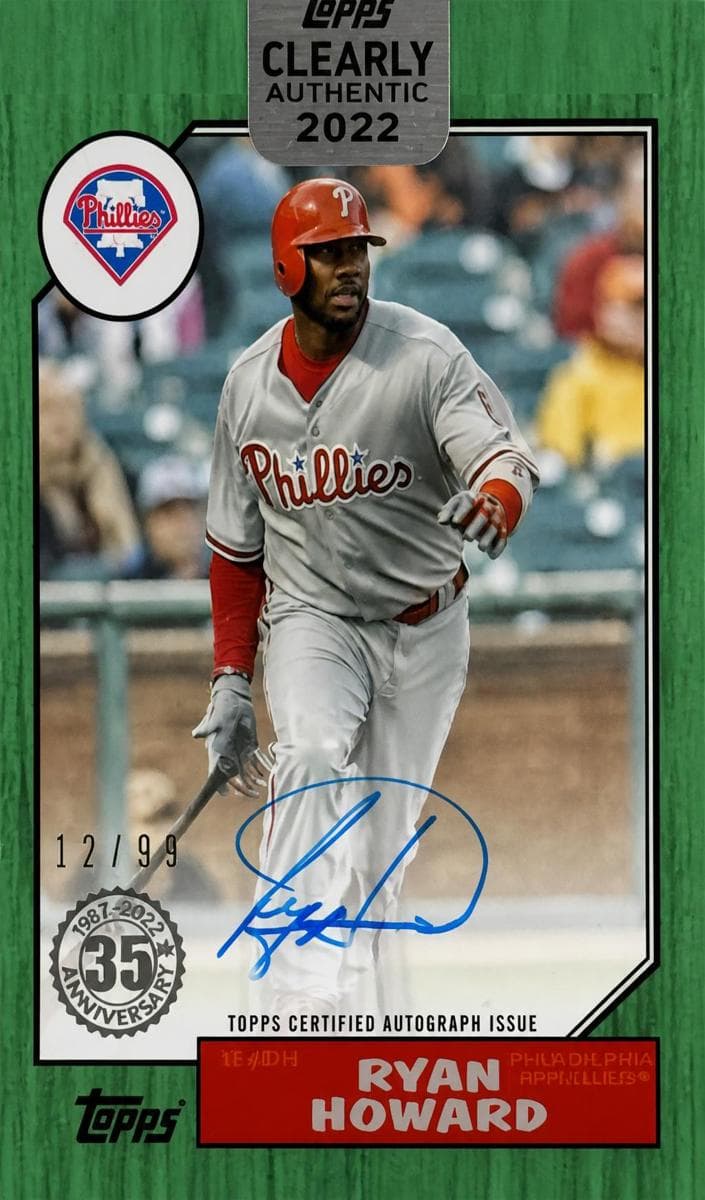 Ryan Howard 2022 topps Topps Clearly Authentic