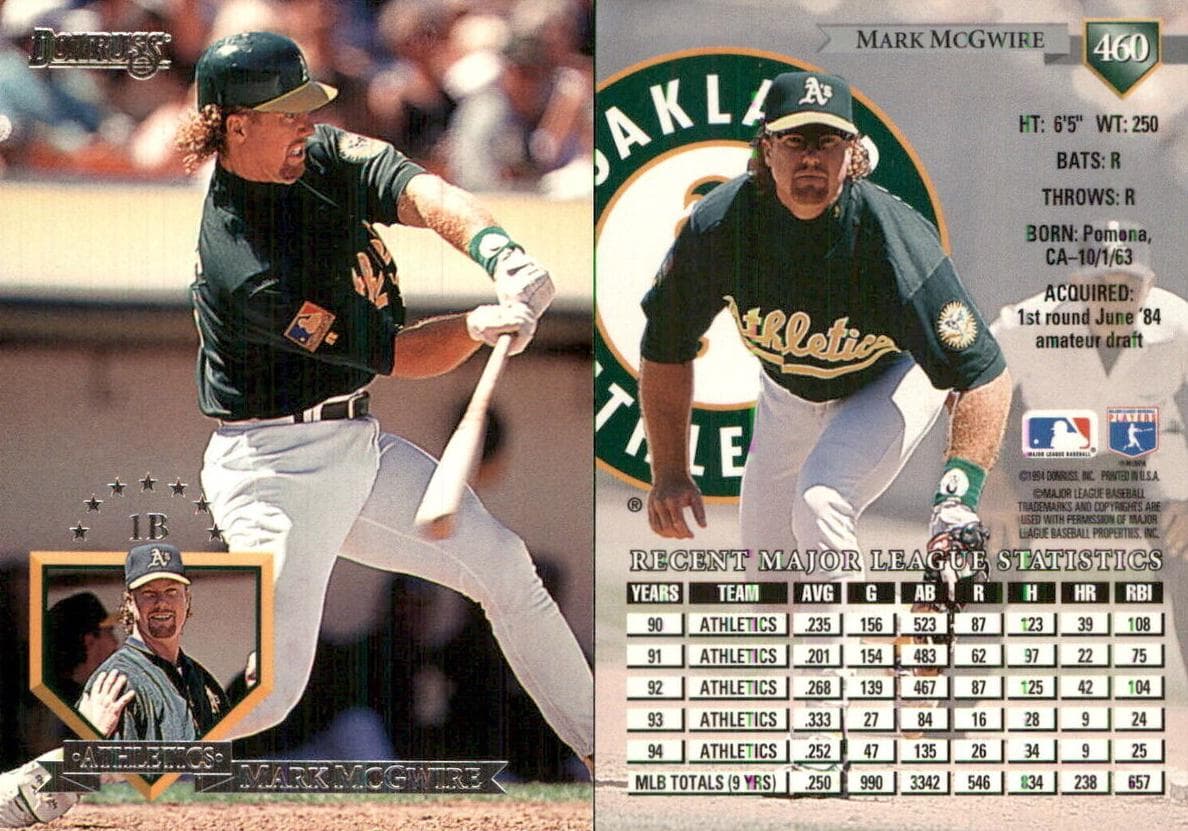 Mark McGwire 1995 panini Donruss