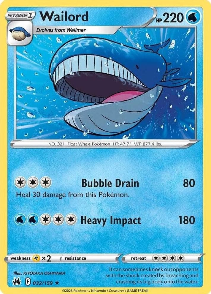 Wailord trading card