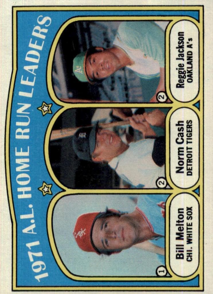 1971 A.L. Home Run Leaders (Bill Melton / Norm Cash / Reggie Jackson) #90
