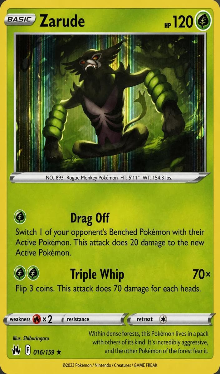 Zarude trading card