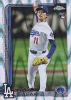 Roki Sasaki 2025 topps Topps Chrome Blue RayWave Refractor example 1