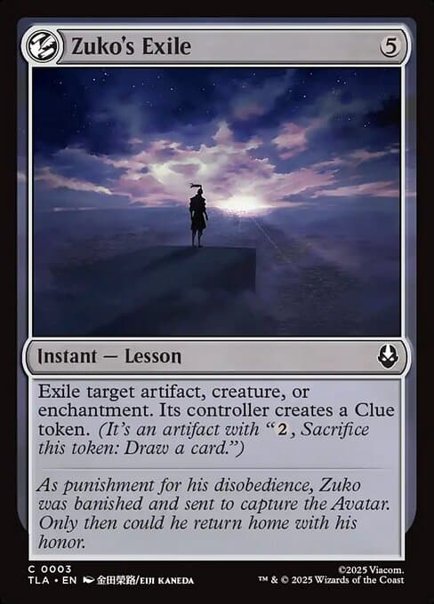 Zuko's Exile 2025 Magic: The Gathering Avatar: The Last Airbender