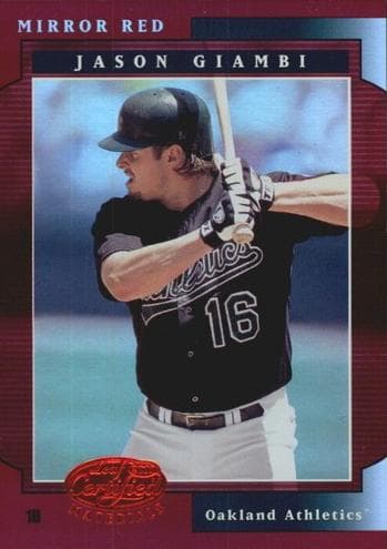 Jason Giambi 2001 leaf Leaf Certified Materials