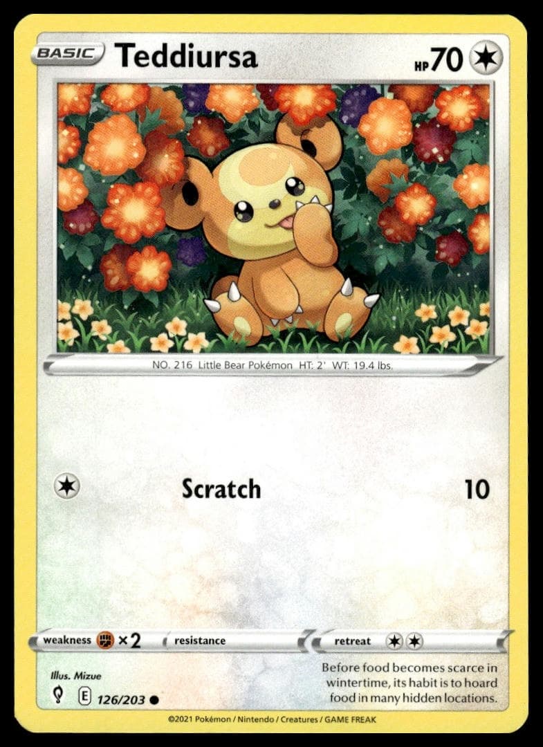Teddiursa trading card