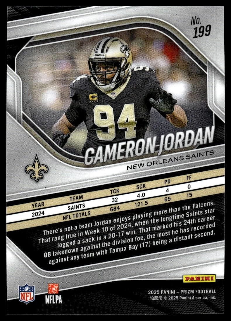 Cameron Jordan trading card