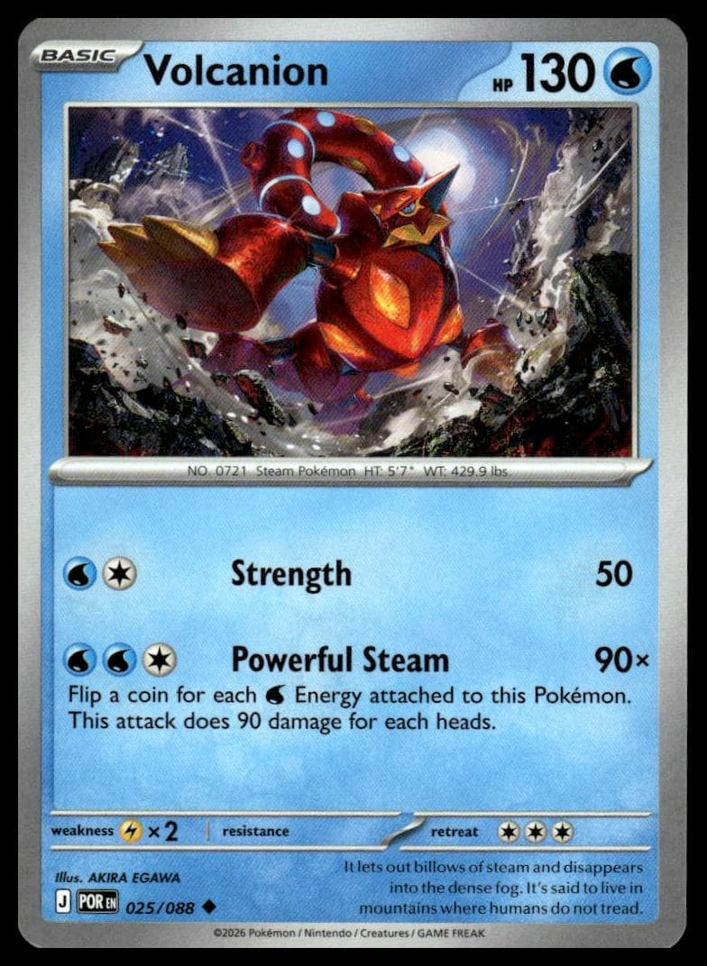 Volcanion trading card