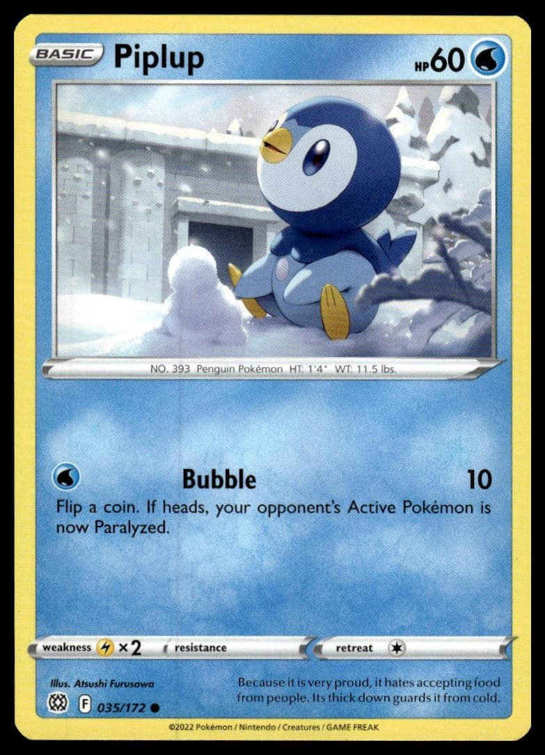 Piplup trading card