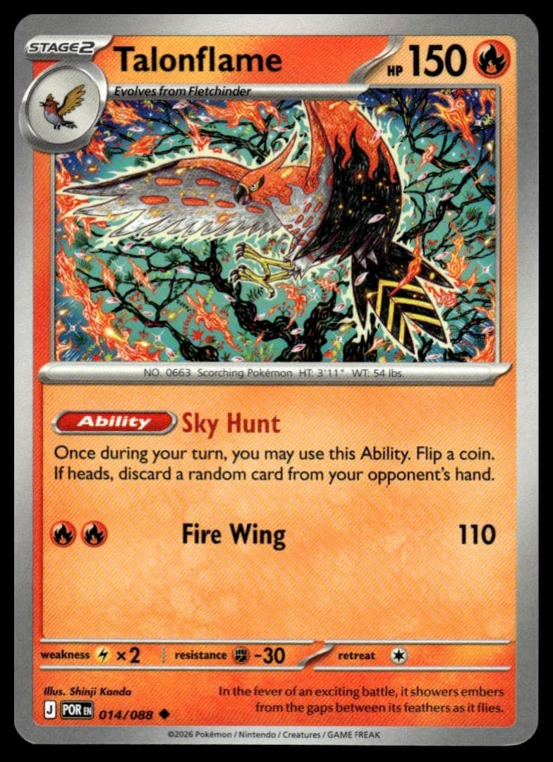 Talonflame trading card