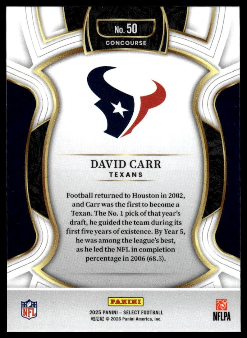 David Carr 2025 panini