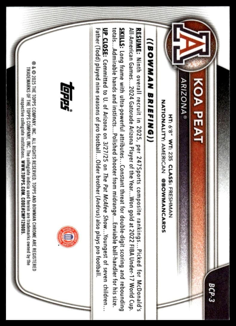 Brayden Burries trading card
