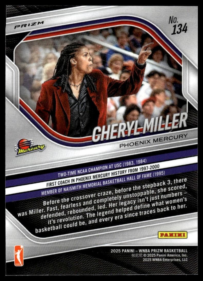 Cheryl Miller trading card