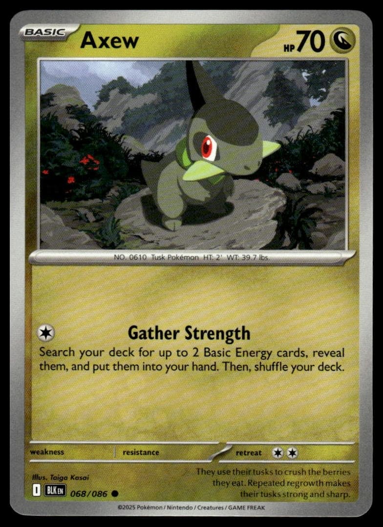 Axew trading card