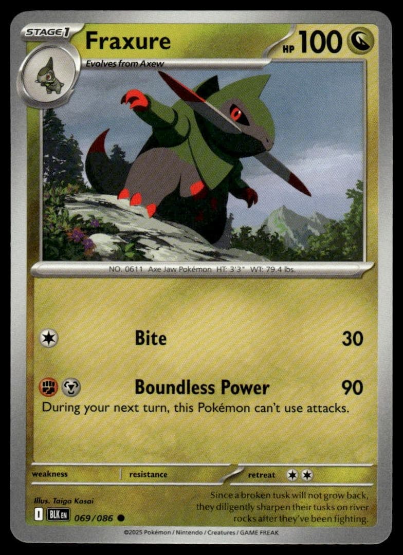 Fraxure 2025 Pokemon Black Bolt