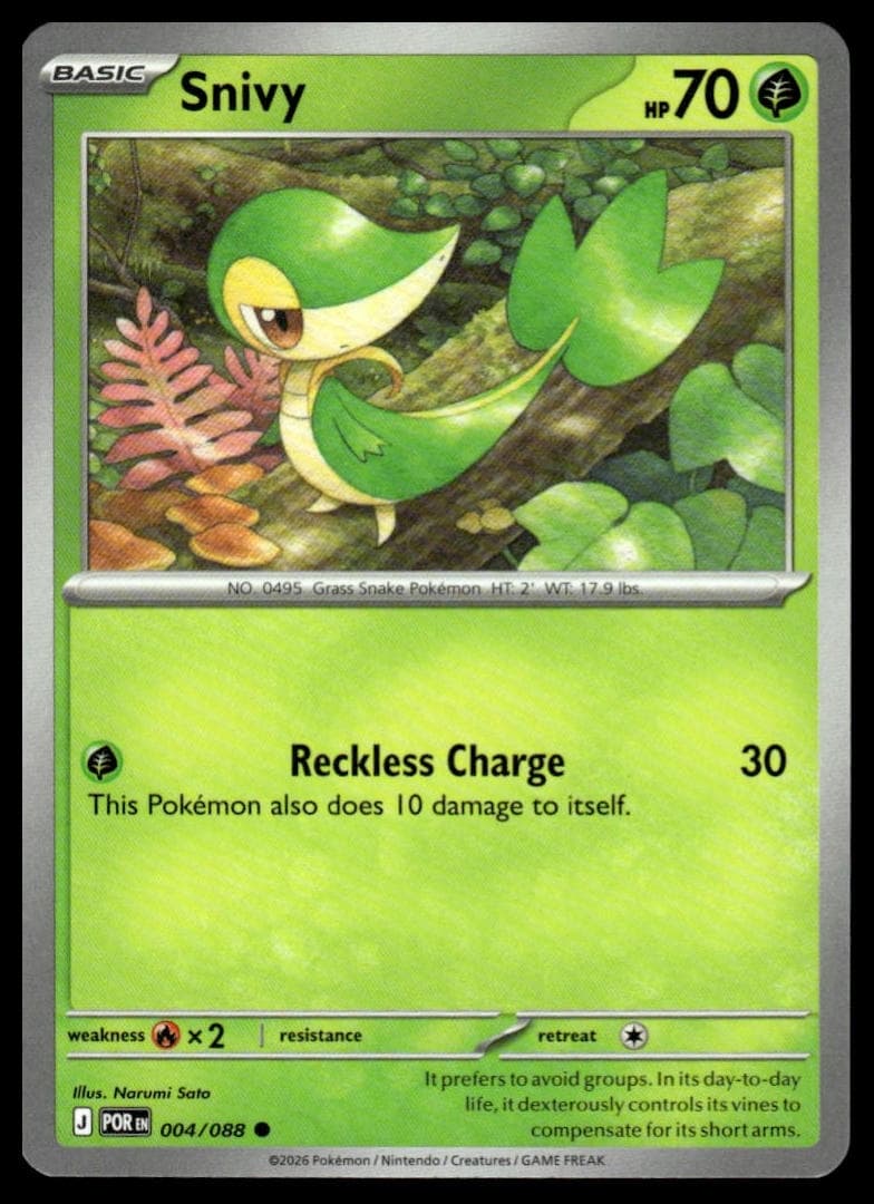 Snivy trading card