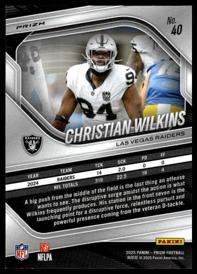 Christian Wilkins trading card
