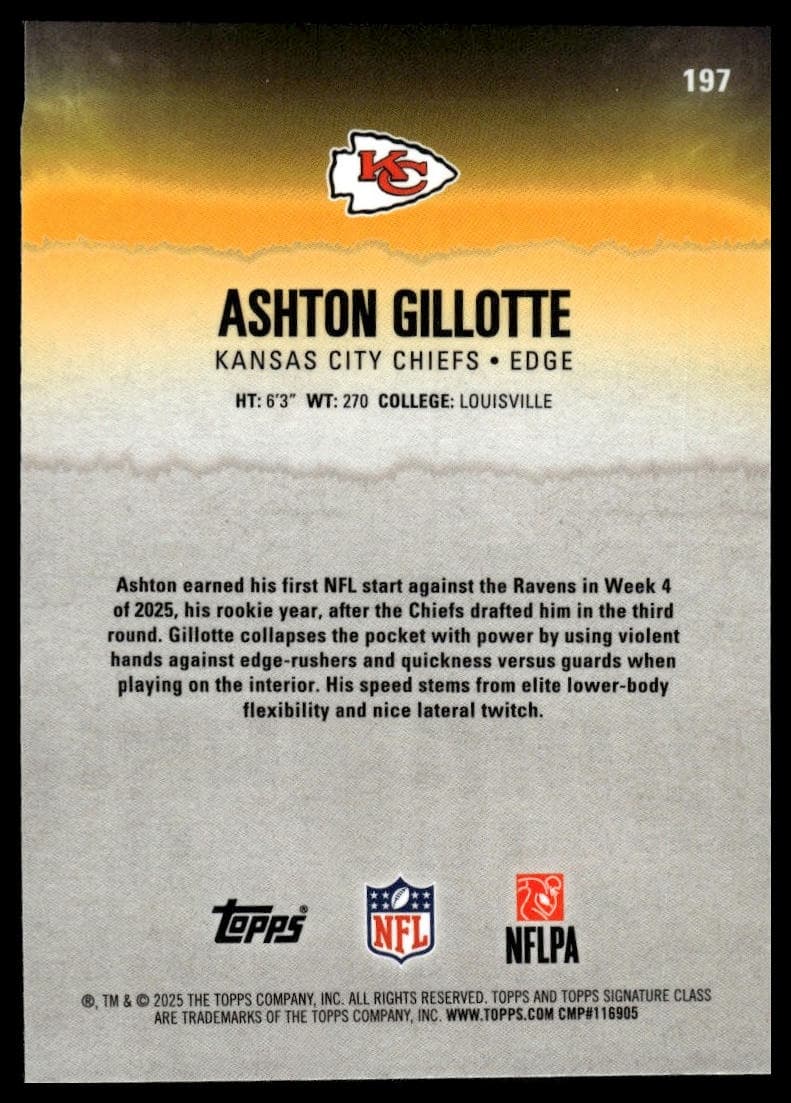 Ashton Gillotte trading card