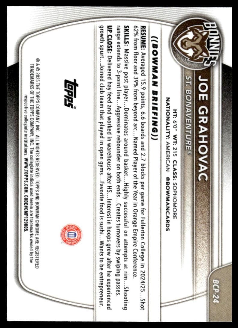 Joe Grahovac 2025 bowman