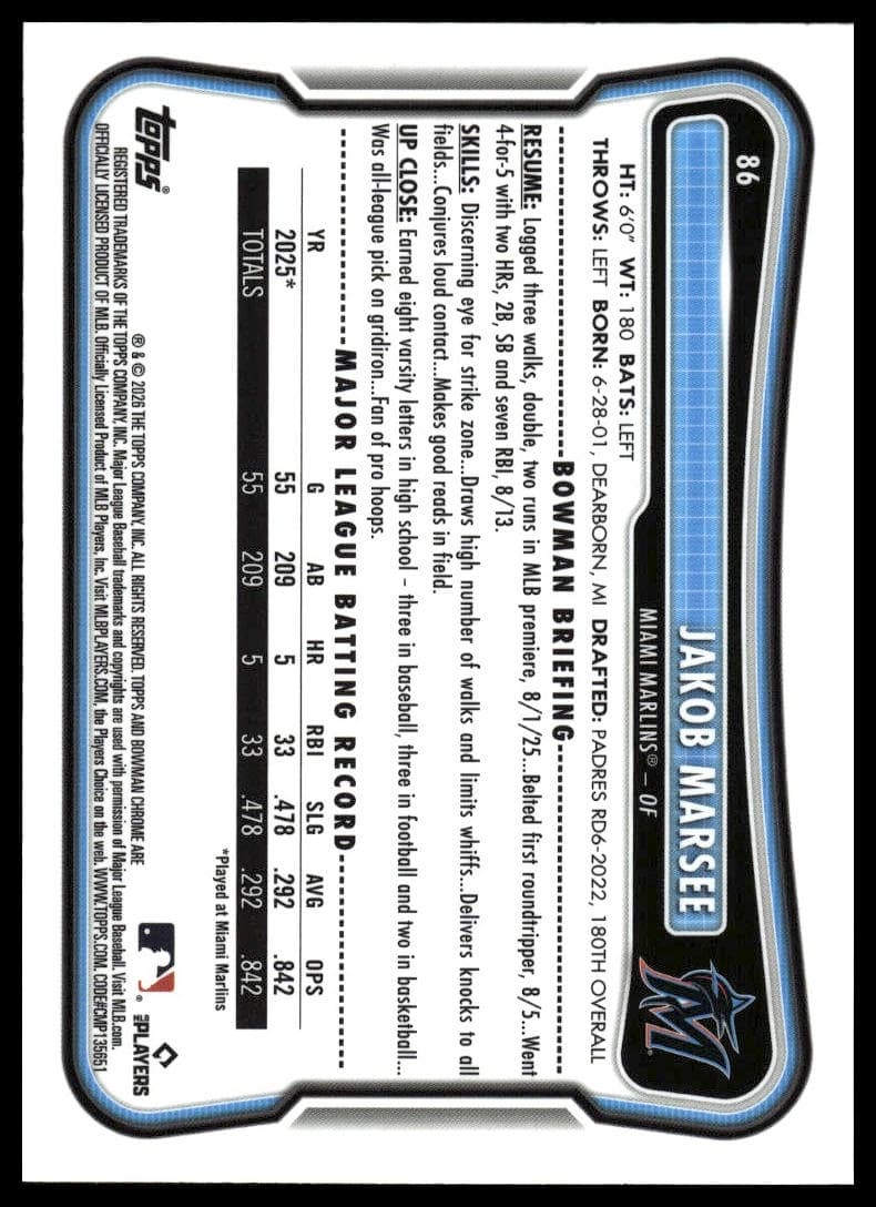 Jakob Marsee trading card
