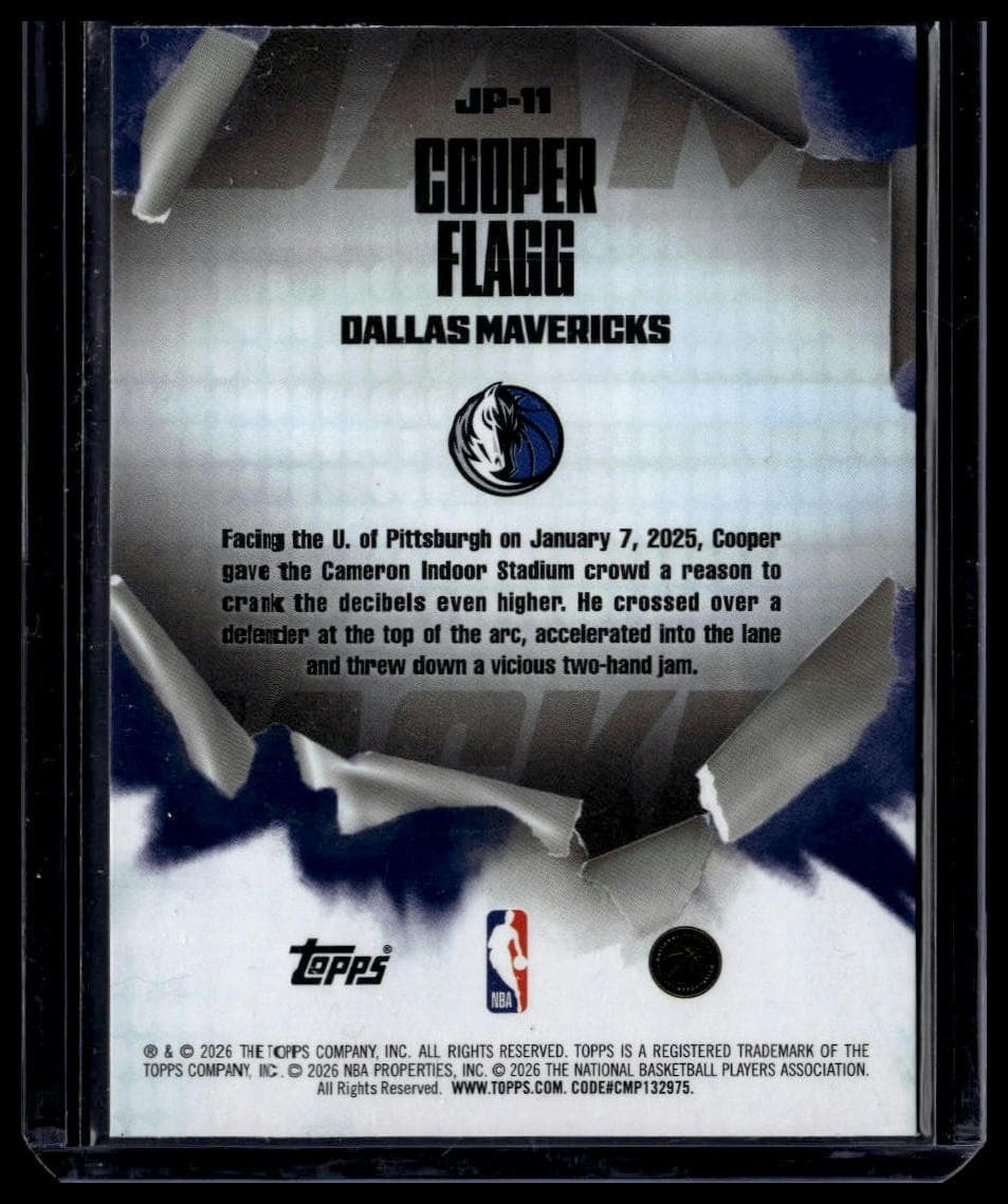 Cooper Flagg 2025 topps Topps Hoops Jam-Packed