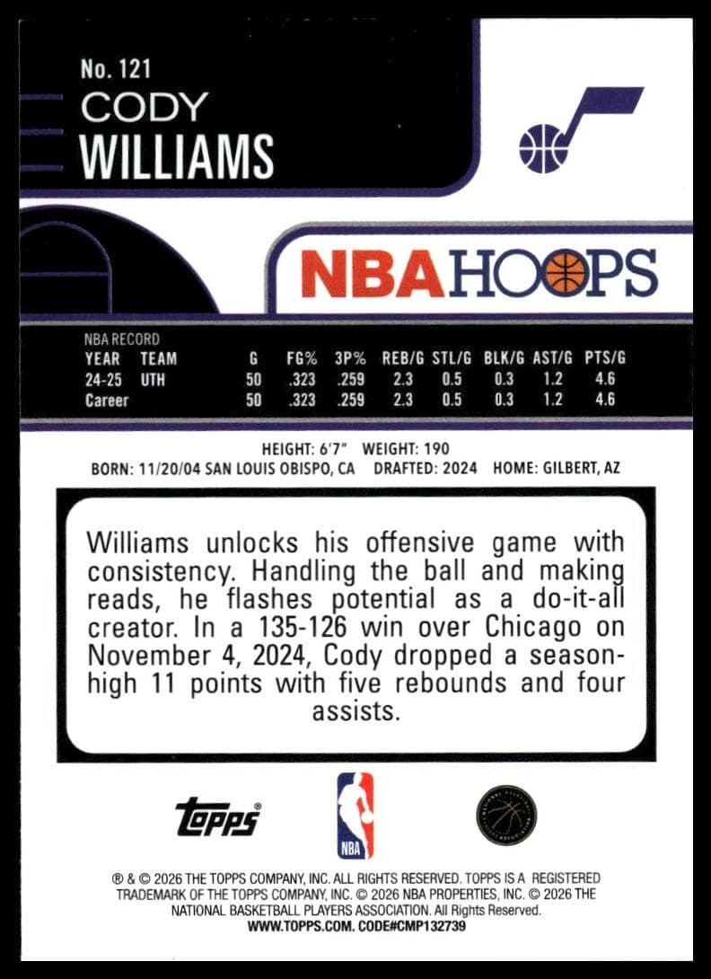 Cody Williams #121