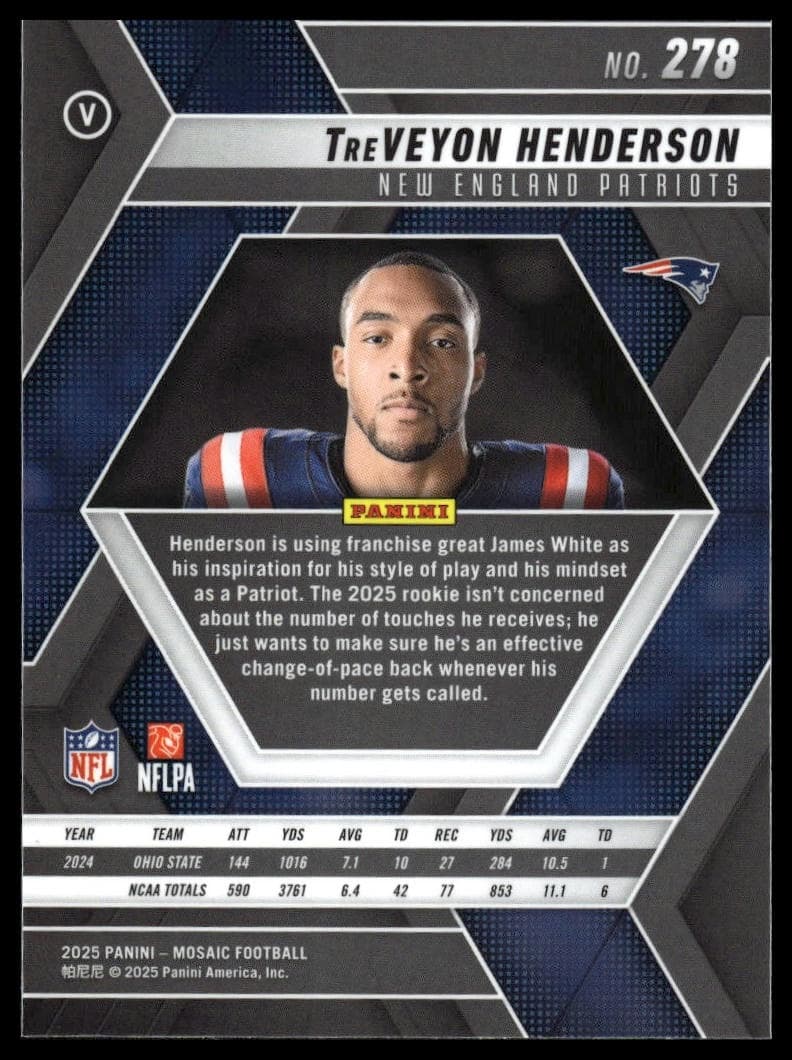 TreVeyon Henderson trading card