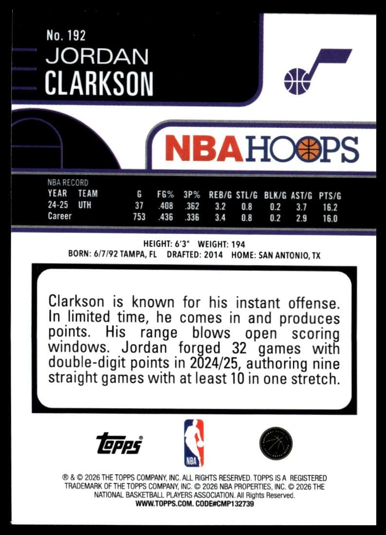 Jordan Clarkson #192