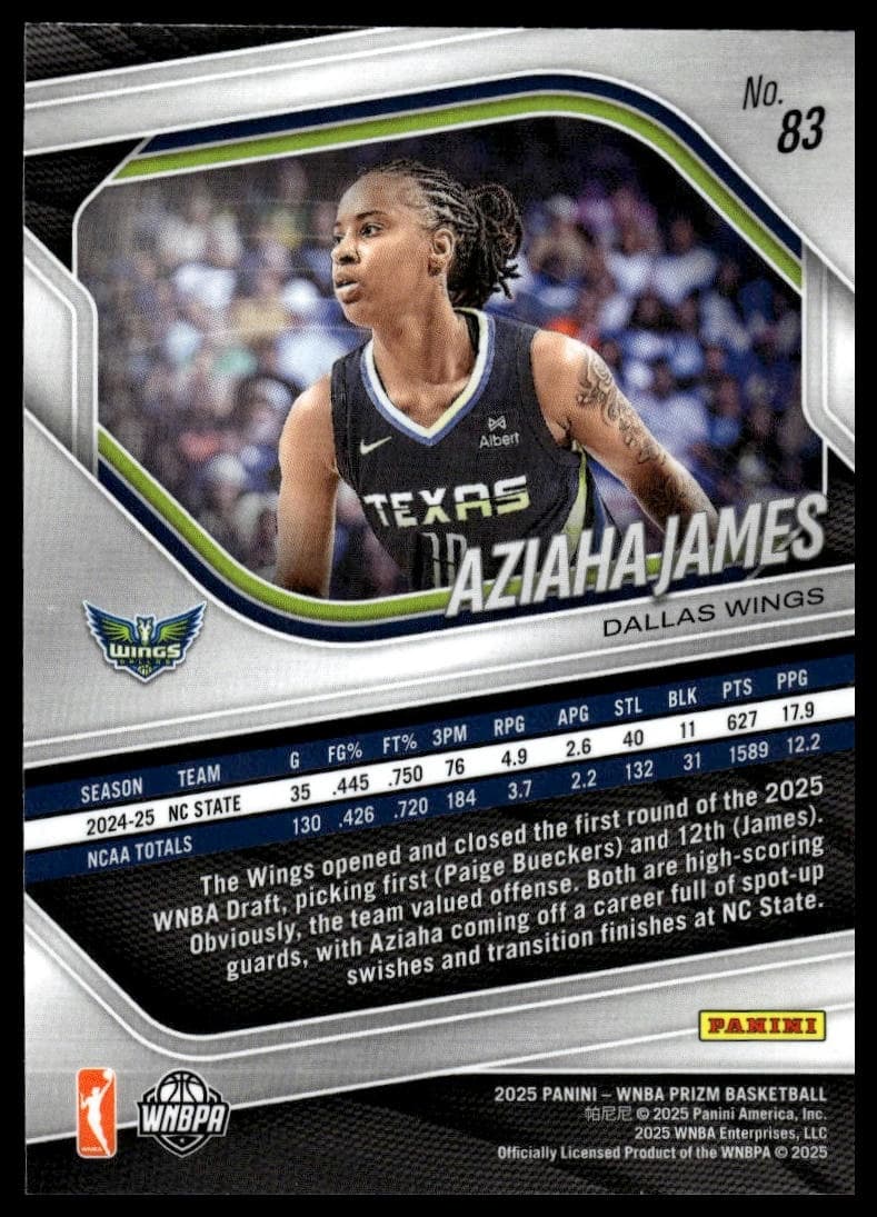 Aziaha James trading card