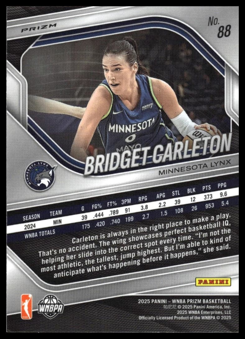 Bridget Carleton trading card