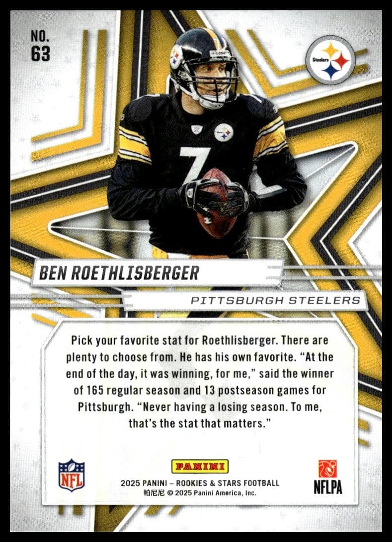 Ben Roethlisberger 2025 panini Panini Rookies & Stars