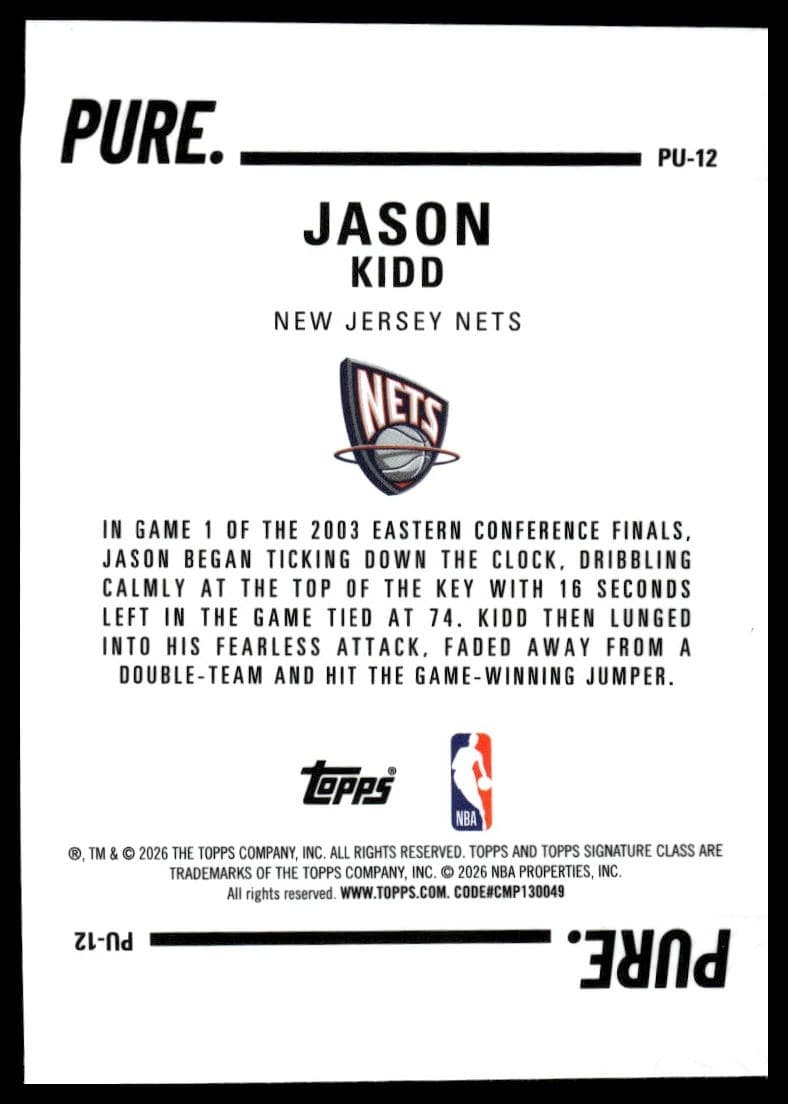 Jason Kidd trading card