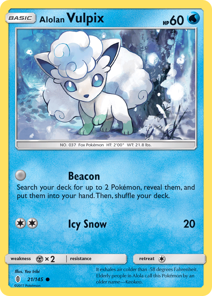 Alolan Vulpix 2017 Pokemon Guardians Rising Reverse Holo