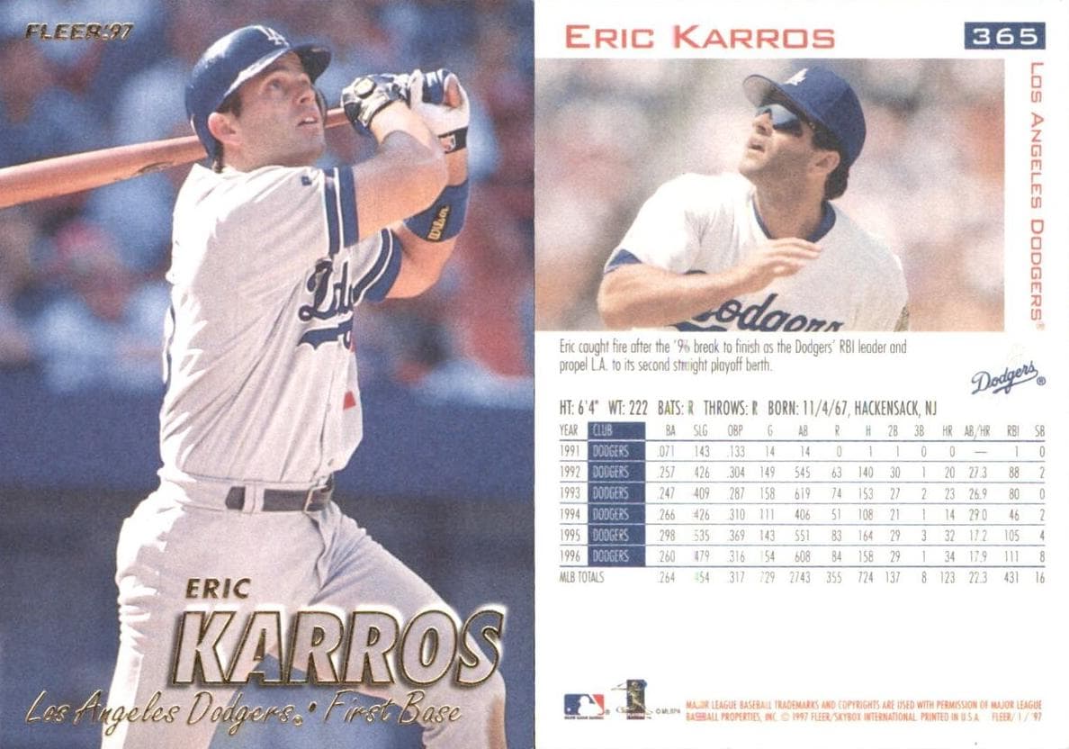 Eric Karros 1997 fleer Fleer