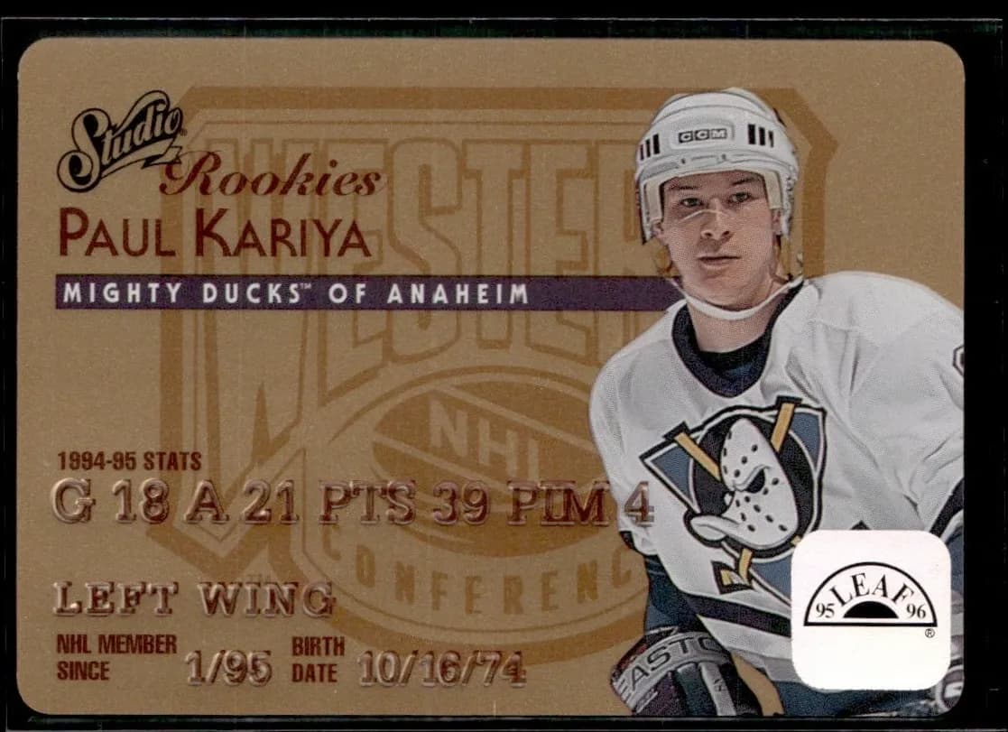Paul Kariya 1995 leaf Leaf