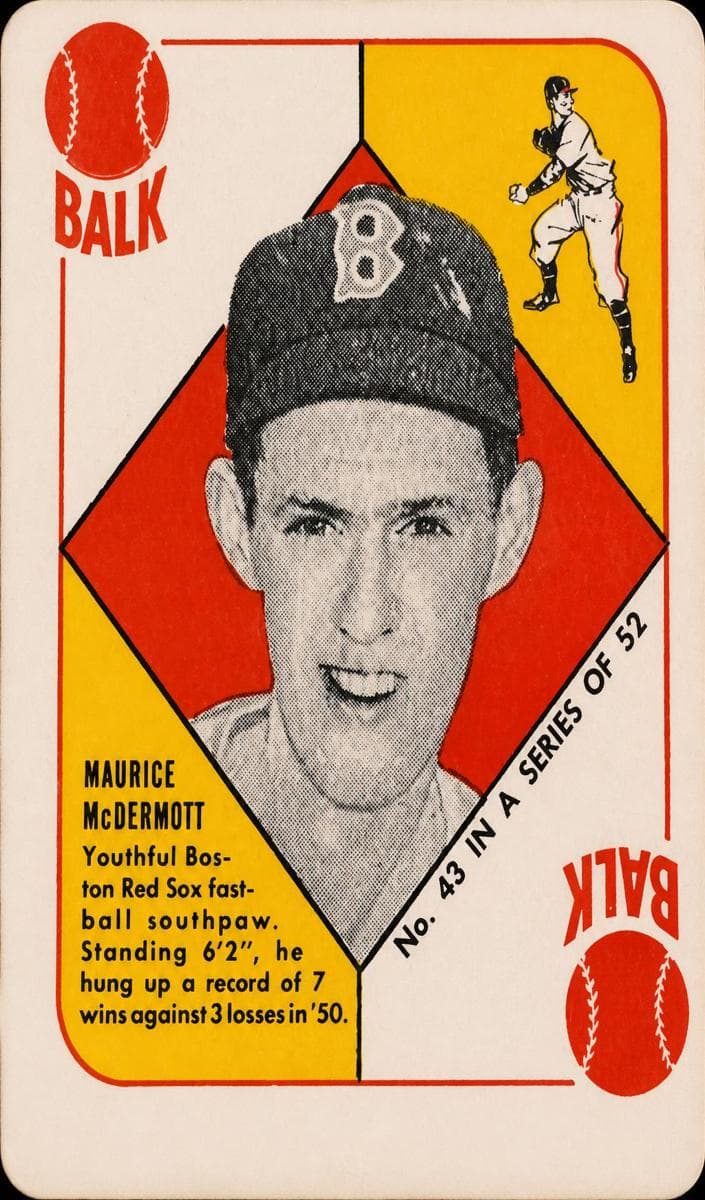 Mickey McDermott 1951 topps Red Back