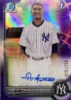 Roderick Arias 2022 bowman Bowman Chrome Prospect Auto (1st)