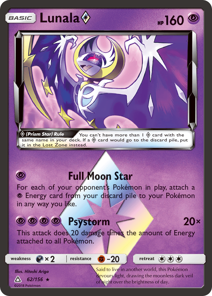 Lunala Prism Star 2018 Pokemon
