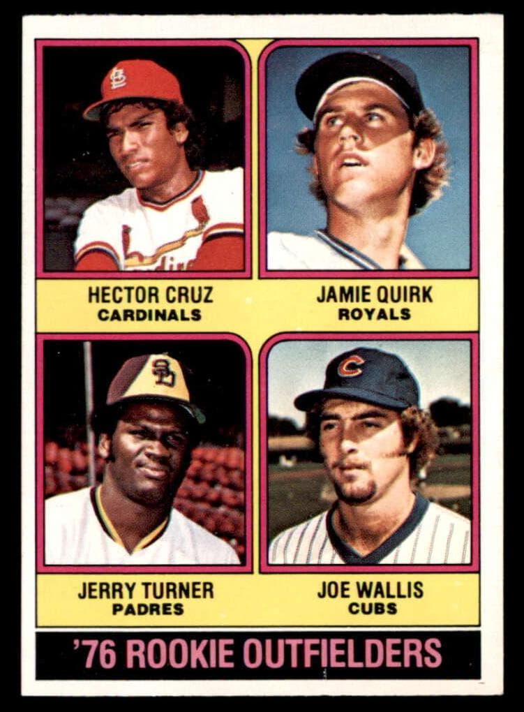 1976 Rookie Outfielders (Hector Cruz / Jamie Quirk / Jerry Turner / Joe Wallis) #598