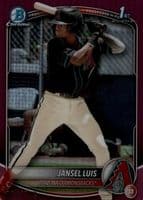Jansel Luis 2025 bowman Bowman Chrome Prospects - Red Lava Refractor (1st) example 1