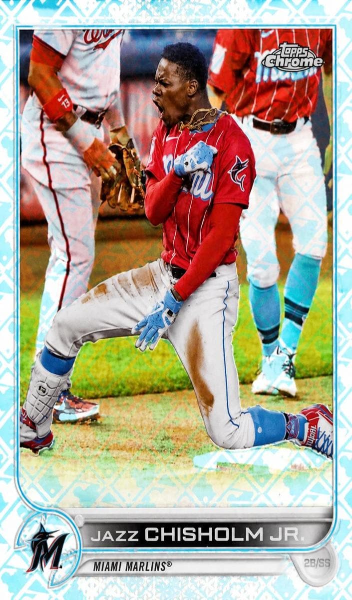 Jazz Chisholm Jr. 2022 topps Topps Chrome Logofractor Edition