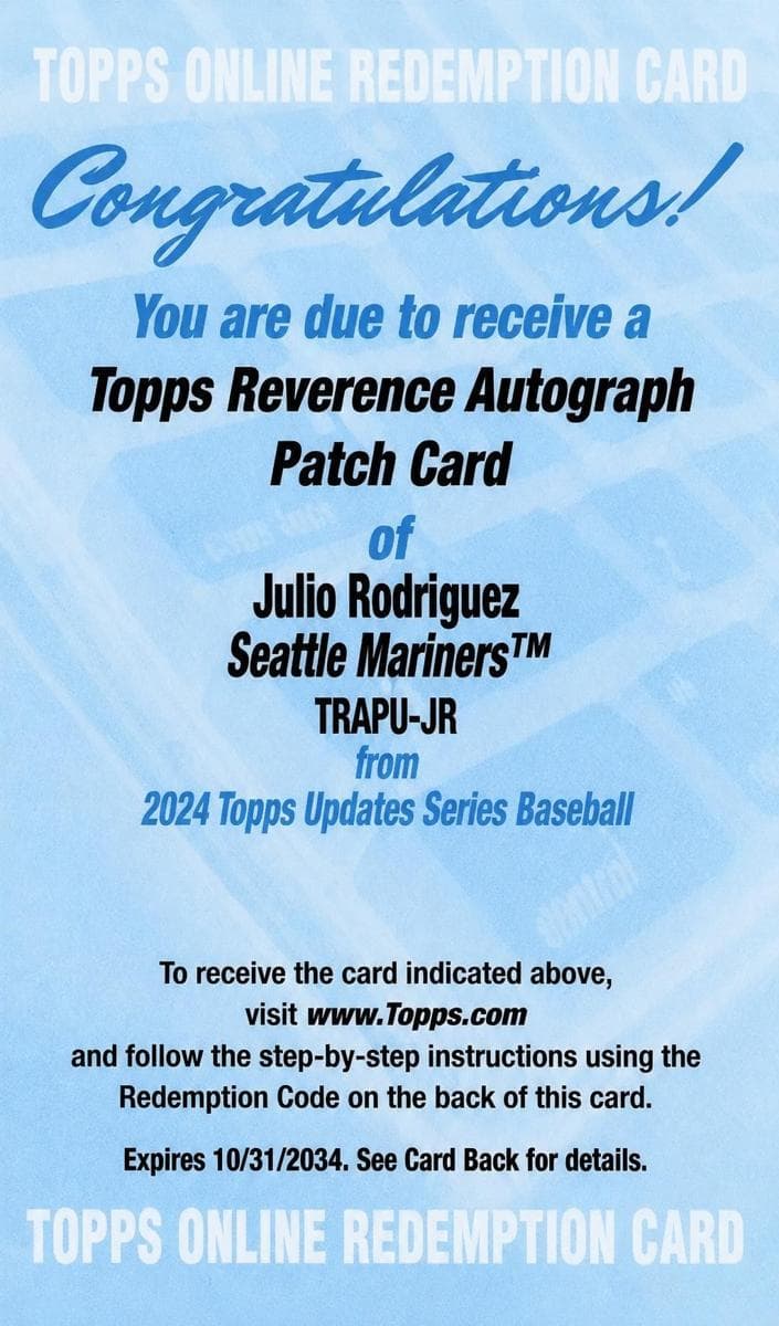 Julio Rodríguez 2024 topps Topps Update