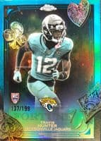 Travis Hunter 2025 topps Topps Chrome Fortune 15 - Aqua Refractor