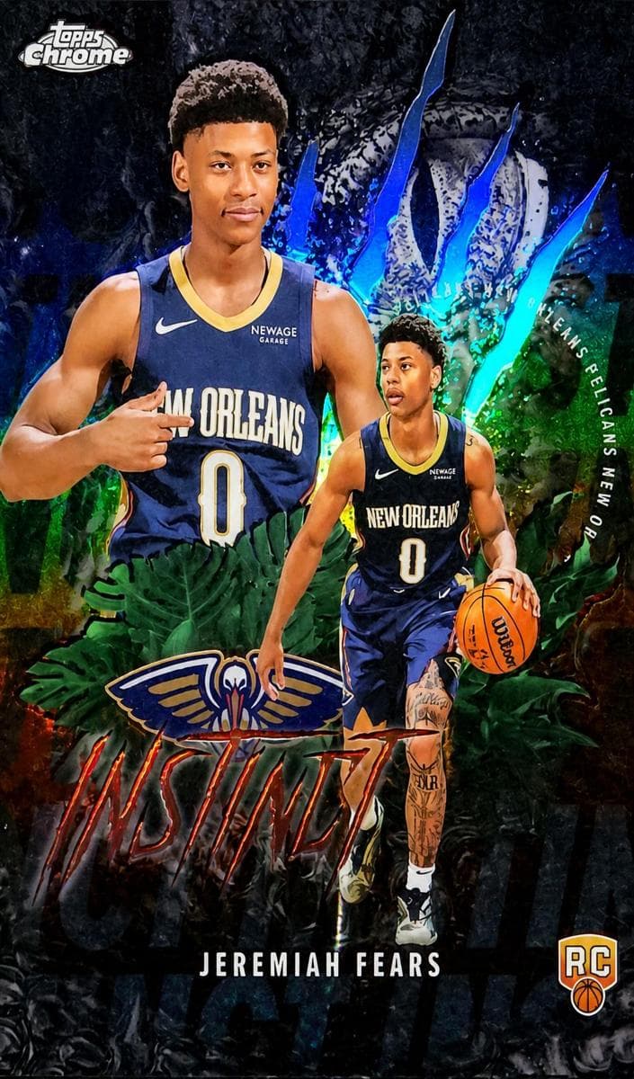 Jeremiah Fears 2025 topps Topps Chrome Instinct - Black Geometric Refractor example 1
