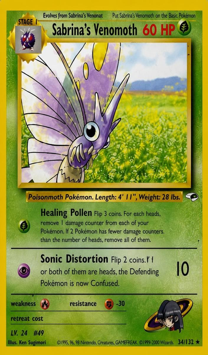Sabrina's Venomoth trading card